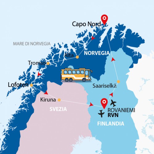 Cartina Lapponia Nordkapp e Lofoten 2024