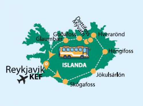 Cartina Le Meraviglie d'Islanda 2024