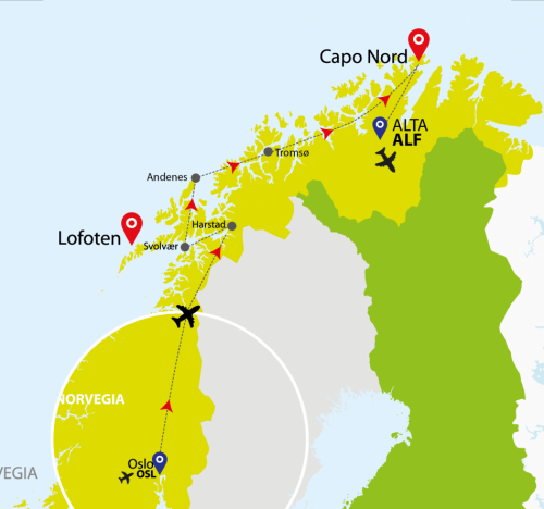 Cartina Magiche Lofoten e Capo Nord (OSL/ALF)