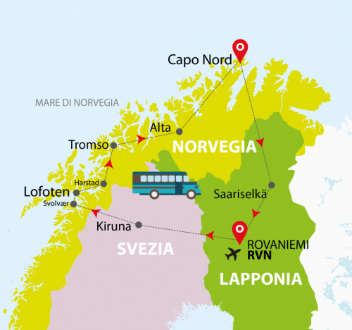 Cartina Lapponia, Capo Nord e Lofoten (RVN/RVN) 