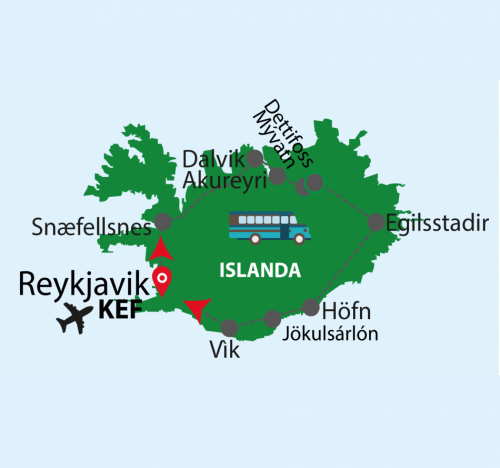 Cartina L'Islanda dei vichinghi (KEF/KEF)