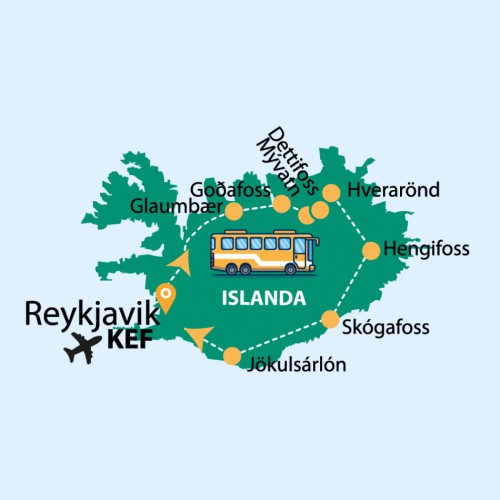 Cartina Le meraviglie d'Islanda  (KEF/KEF)