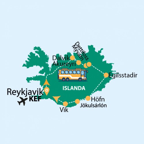 Cartina L'Islanda dei Vichinghi (KEF/KEF)
