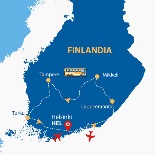 Cartina L'arcipelago di Finlandia  (HEL/HEL)