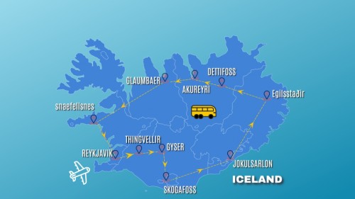 Cartina LE MERAVIGLIE D'ISLANDA - 2026