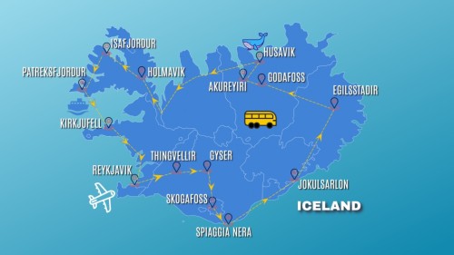 Cartina SELF DRIVE: RING E FIORDI OCCIDENTALI