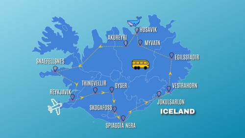 Cartina SELF  DRIVE: MAGICHE STRADE D'ISLANDA -