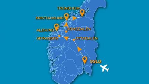 Cartina DAI FIORDI ALL'ATLANTICO - 2026