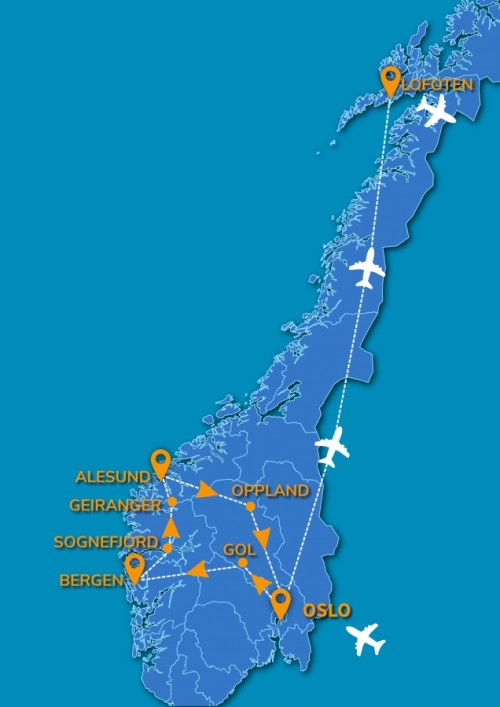 Cartina FIORDI NORVEGESI E LOFOTEN - 2026