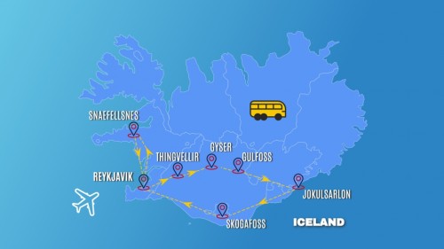 Cartina AVVENTURE ISLANDESI -