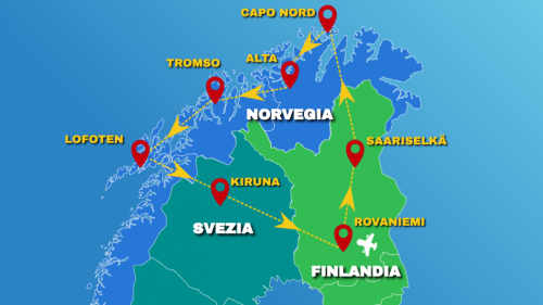 Cartina LAPPONIA, NORDKAPP E LOFOTEN - 2026