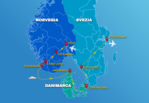 Cartina FIORDI E CITTA' SCANDINAVE - 2026