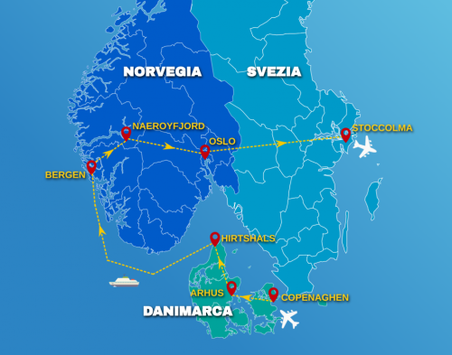 Cartina CAPITALI SCANDINAVE E FIORDI - 2026