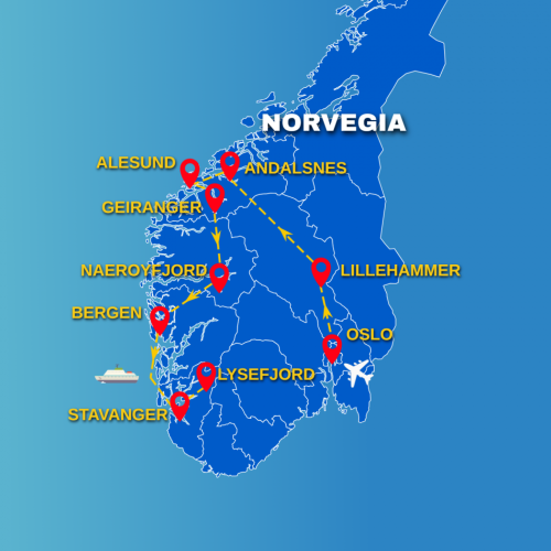 Cartina SELF DRIVE: TROLLS E GRANDI FIORDI