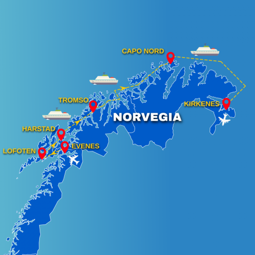 Cartina LOFOTEN E CAPO NORD IN NAVIGAZIONE